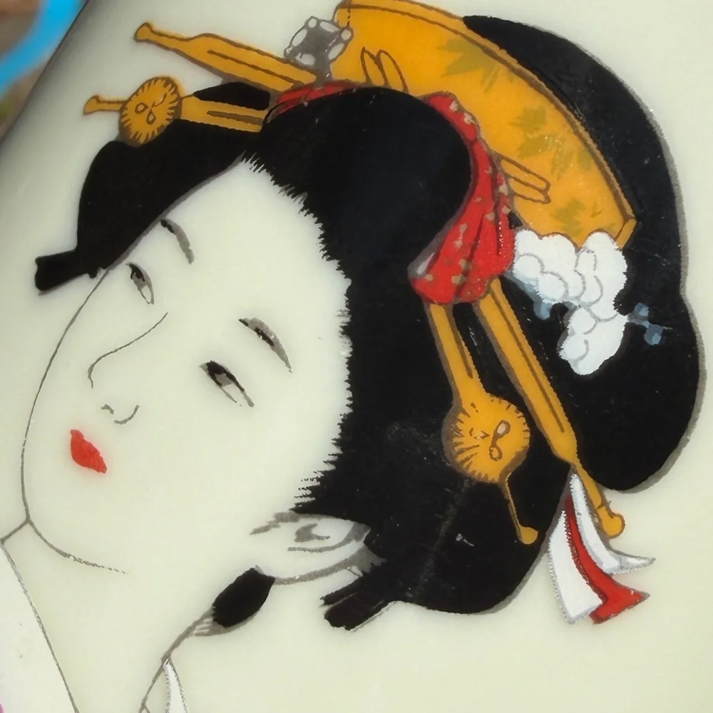 Vintage Shikino Utsawa Japanese Geisha Ceramic Cups set of 2